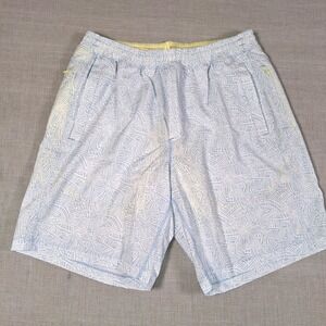 bird dogs Lined swim trunks, Large-Long, Light Blue and Whites